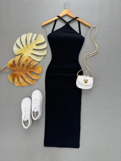 Vestido Ribana midi liso - loja online