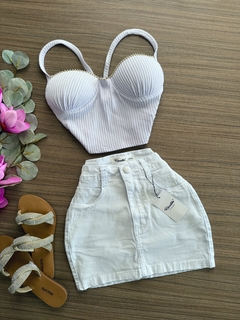 Cropped 3d strass