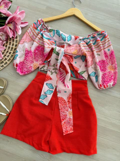 Saia/shorts linhão coral - comprar online
