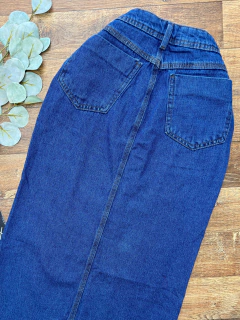 Saia jeans mídi recorte - comprar online