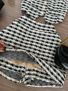 Conjunto Tweed colete na internet