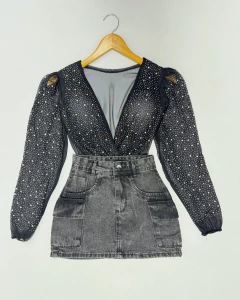 Body tule apliques - loja online