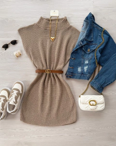 Vestido/colete tricot mousse - Glamix 