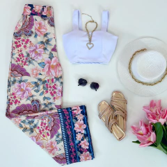Calça pantalona Floras