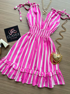 Vestido tricoline listrado - comprar online