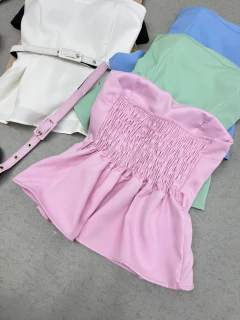 Blusa tomara que caia com cinto - loja online