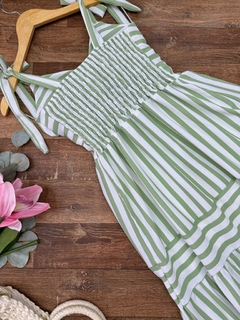 Vestido longo listrado - loja online