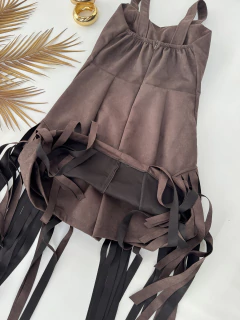 VESTIDO SUEDE COM FRANJAS - Glamix 