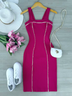 Vestido midi Canelado premium