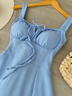 Vestido midi Luana Azul claro - comprar online