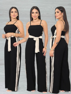 Macacão Pantalona manga nula listra - comprar online