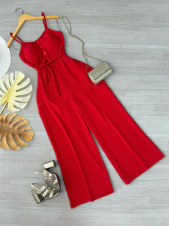 Macacão Safira pantalona vermelho