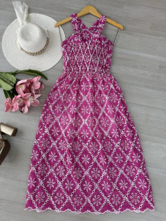 Vestido midi laise pink na internet