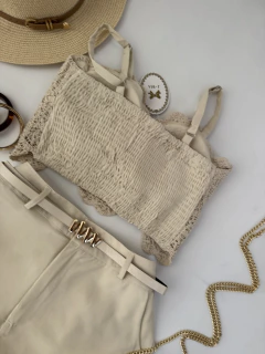 Conjunto shorts e cropped crochê Sarah - comprar online