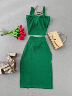 Conjunto Canelado premium verde - comprar online