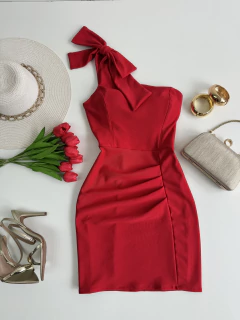 Vestido manga nula laço - comprar online