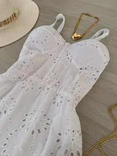 Vestido midi laise branco - comprar online