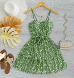 Vestido Isa floral verde