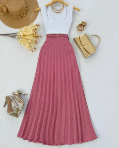 Imagem do Saia plissada com cinto