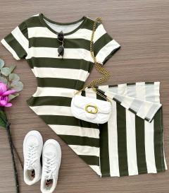Vestido midi listrado - comprar online