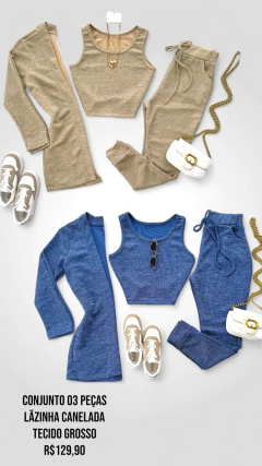 Conjunto lazinha canelada 3 peças na internet