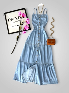 Vestido longo Jeans botões