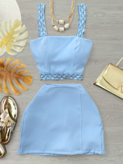 Conjunto Alfaiataria azul guipir - comprar online