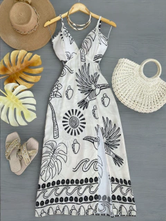 Vestido midi fenda - comprar online