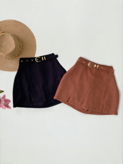 Saia shorts alfaiataria com cinto - loja online