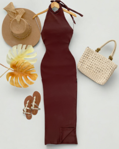 Vestido Ribana gola - loja online