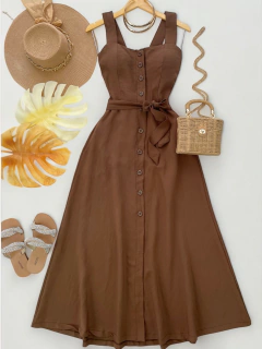 Vestido botões longo - comprar online