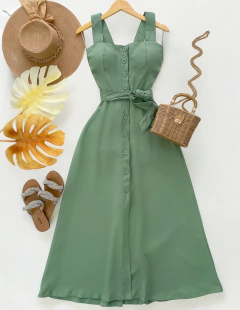 Vestido botões longo - comprar online