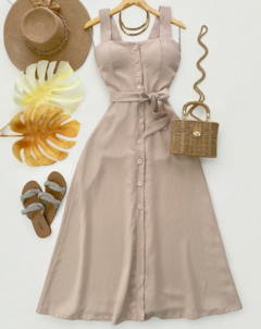 Vestido botões longo - comprar online