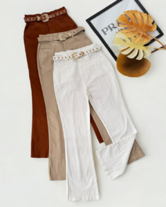 Calça sarja com cinto - comprar online