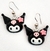 Kuromi negra cabeza flor aros