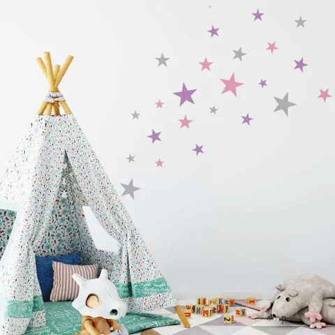 Looma Vinilos estrellas rosa y violeta