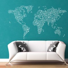 Looma Vinilos Decorativos Mapa Notas Musicales