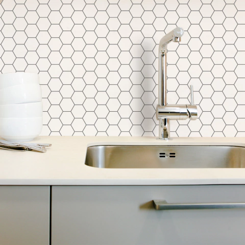 Looma Vinilos Decorativos Salpicadero HEXÁGONOS BLANCOS