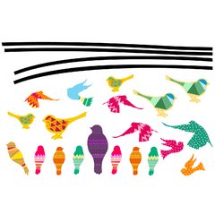 Looma Vinilos Decorativos Pajaritos Cableados