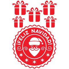 Looma Vinilos Decorativos Sello Navidad Vidrieras