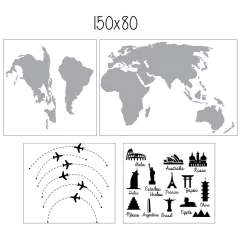 Looma Vinilos Decorativos mapas Viajes por el Mundo