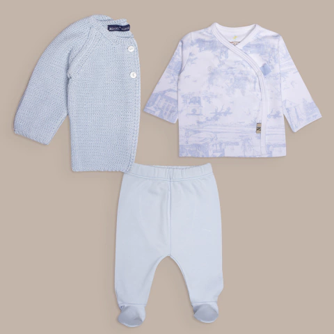 Ajuar Montpellier: batita, ranita y saquito de hilo