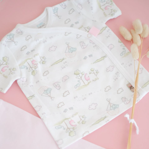 Ajuar Altamar rosa: batita y pantalon