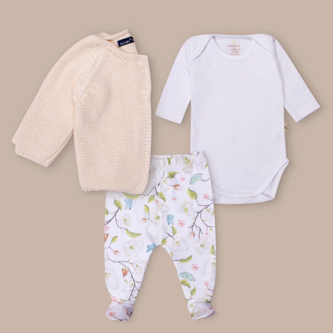 Ajuar Helena body, ranita y saquito de hilo - (copia)