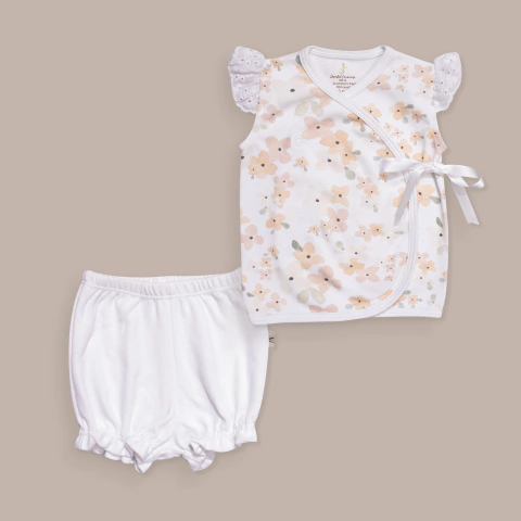 Ajuar Melocoton con puntillas y bombachudo - comprar online