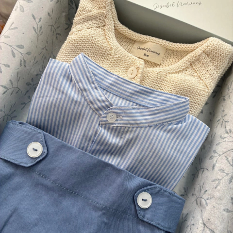 Conjunto Louis: body camisero, bombachon y saquito de hilo - comprar online