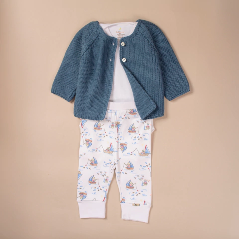 Conjunto Americo: body, pantalon y saquito de hilo - comprar online