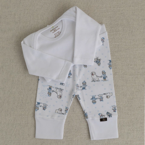 Ajuar Snowy: Body y Pantalon pima cotton