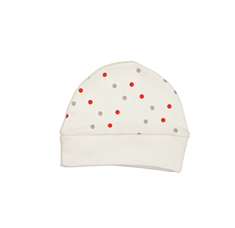 Gorro lunares colorados y vison - SIN CAMBIO