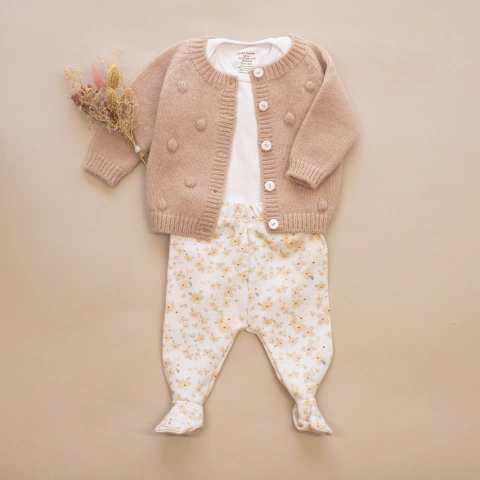 Conjunto Melocoton: body, ranita y campera de lana - comprar online